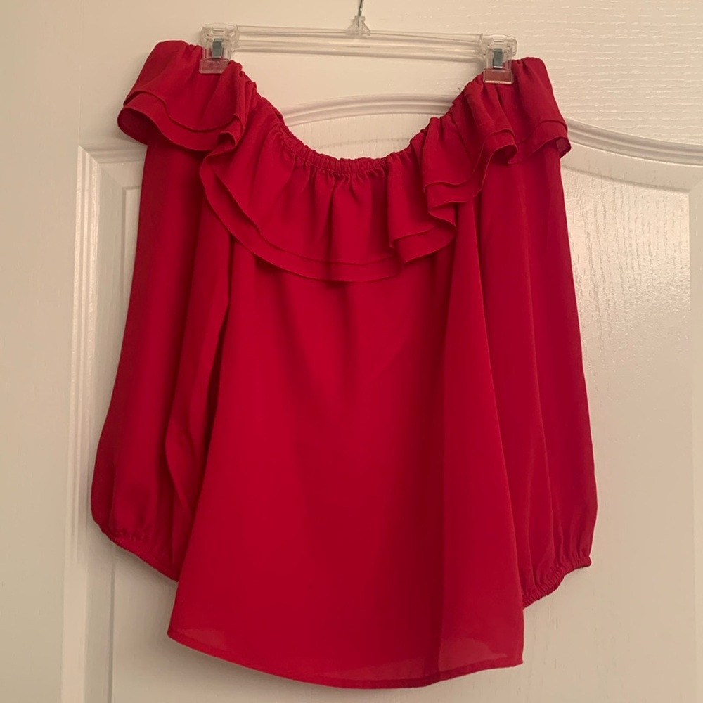 J.Crew Mercantile Off the Shoulder Ruffle Top